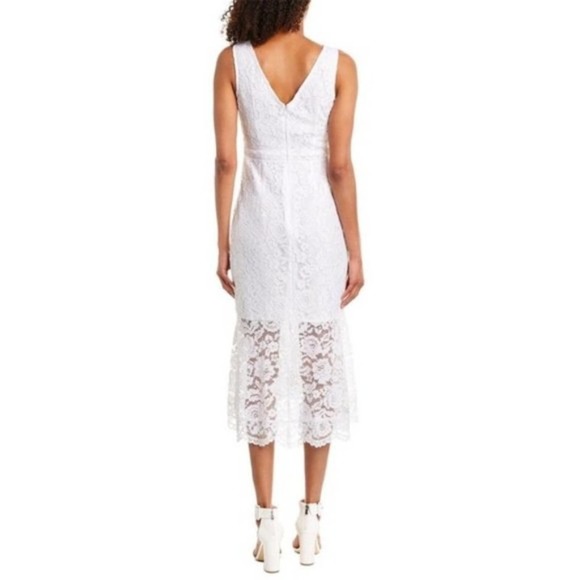 NWT Nanette Lepore Optic White Lace Midi Dress - 8 - Picture 2 of 12